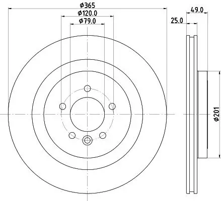 Bremsscheibe Hinterachse HELLA PAGID 8DD 355 126-641 Bild Bremsscheibe Hinterachse HELLA PAGID 8DD 355 126-641