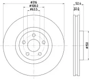 Bremsscheibe Vorderachse HELLA PAGID 8DD 355 126-701