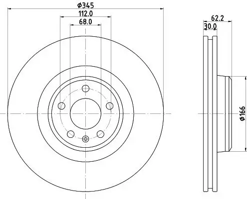 Bremsscheibe Vorderachse HELLA PAGID 8DD 355 126-861 Bild Bremsscheibe Vorderachse HELLA PAGID 8DD 355 126-861