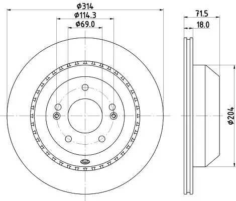 Bremsscheibe Hinterachse HELLA PAGID 8DD 355 131-881 Bild Bremsscheibe Hinterachse HELLA PAGID 8DD 355 131-881