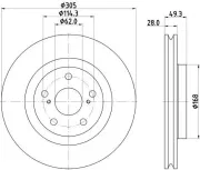 Bremsscheibe HELLA PAGID 8DD 355 135-241