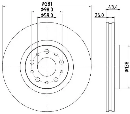 Bremsscheibe Vorderachse HELLA PAGID 8DD 355 132-131