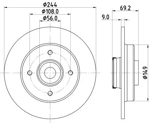 Bremsscheibe HELLA PAGID 8DD 355 132-161