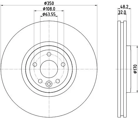 Bremsscheibe Vorderachse HELLA PAGID 8DD 355 132-481 Bild Bremsscheibe Vorderachse HELLA PAGID 8DD 355 132-481