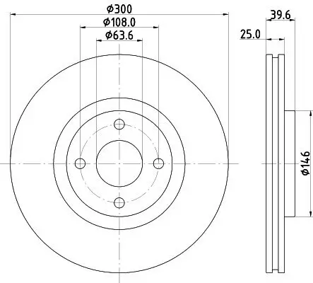 Bremsscheibe Vorderachse HELLA PAGID 8DD 355 132-721 Bild Bremsscheibe Vorderachse HELLA PAGID 8DD 355 132-721
