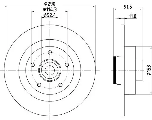 Bremsscheibe Hinterachse HELLA PAGID 8DD 355 133-241 Bild Bremsscheibe Hinterachse HELLA PAGID 8DD 355 133-241