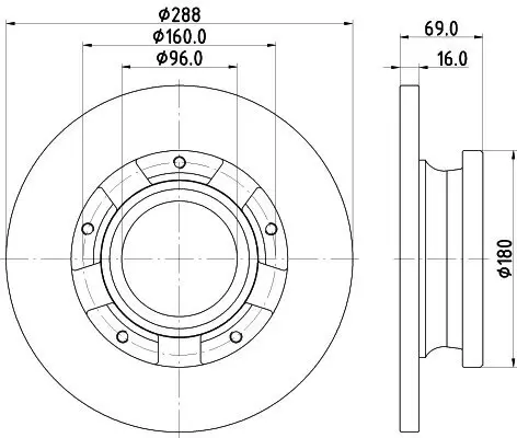 Bremsscheibe HELLA PAGID 8DD 355 133-071 Bild Bremsscheibe HELLA PAGID 8DD 355 133-071