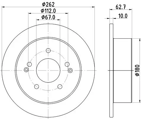 Bremsscheibe Hinterachse HELLA PAGID 8DD 355 133-341 Bild Bremsscheibe Hinterachse HELLA PAGID 8DD 355 133-341