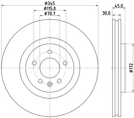 Bremsscheibe HELLA PAGID 8DD 355 133-421 Bild Bremsscheibe HELLA PAGID 8DD 355 133-421