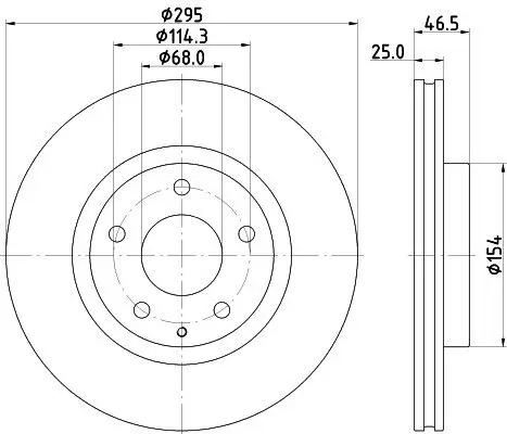 Bremsscheibe HELLA PAGID 8DD 355 133-681 Bild Bremsscheibe HELLA PAGID 8DD 355 133-681