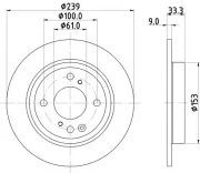 Bremsscheibe Hinterachse HELLA PAGID 8DD 355 134-681
