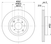 Bremsscheibe Vorderachse HELLA PAGID 8DD 355 134-691