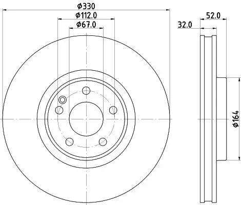 Bremsscheibe HELLA PAGID 8DD 355 134-621 Bild Bremsscheibe HELLA PAGID 8DD 355 134-621