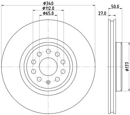Bremsscheibe Vorderachse HELLA PAGID 8DD 355 134-751 Bild Bremsscheibe Vorderachse HELLA PAGID 8DD 355 134-751