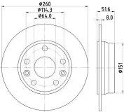 Bremsscheibe HELLA PAGID 8DD 355 134-781