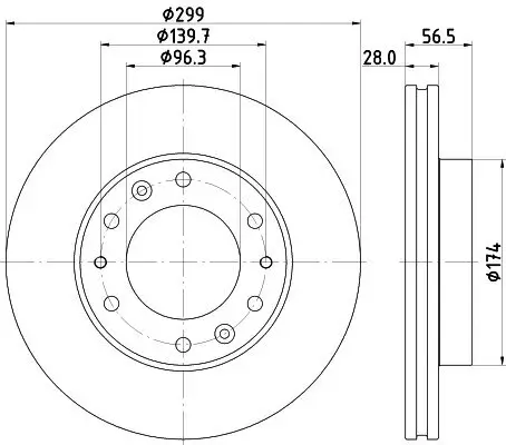 Bremsscheibe Vorderachse HELLA PAGID 8DD 355 134-821 Bild Bremsscheibe Vorderachse HELLA PAGID 8DD 355 134-821