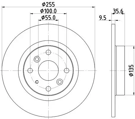 Bremsscheibe Hinterachse HELLA PAGID 8DD 355 134-831