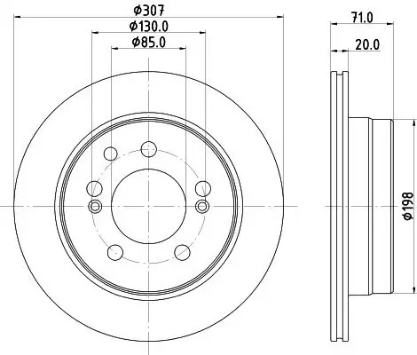 Bremsscheibe Hinterachse HELLA PAGID 8DD 355 134-911 Bild Bremsscheibe Hinterachse HELLA PAGID 8DD 355 134-911