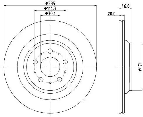 Bremsscheibe Hinterachse HELLA PAGID 8DD 355 134-951 Bild Bremsscheibe Hinterachse HELLA PAGID 8DD 355 134-951