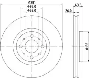 Bremsscheibe HELLA PAGID 8DD 355 134-971