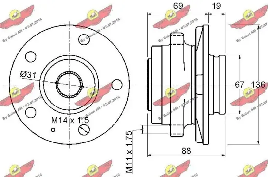 Radlagersatz Vorderachse AUTOKIT 01.97904 Bild Radlagersatz Vorderachse AUTOKIT 01.97904