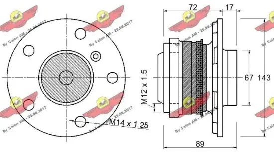 Radlagersatz Hinterachse AUTOKIT 01.98308 Bild Radlagersatz Hinterachse AUTOKIT 01.98308