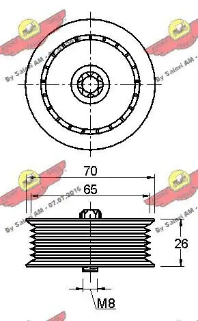 Umlenk-/Führungsrolle, Keilrippenriemen AUTOKIT 03.81339 Bild Umlenk-/Führungsrolle, Keilrippenriemen AUTOKIT 03.81339