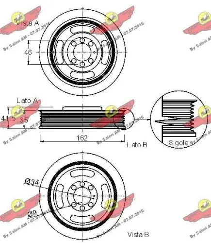 Riemenscheibe, Kurbelwelle AUTOKIT 03.90201 Bild Riemenscheibe, Kurbelwelle AUTOKIT 03.90201