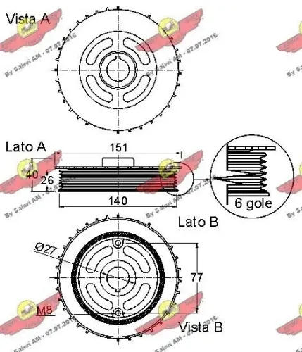 Riemenscheibe, Kurbelwelle AUTOKIT 03.90275 Bild Riemenscheibe, Kurbelwelle AUTOKIT 03.90275