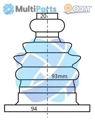 Faltenbalgsatz, Antriebswelle Multiparts 21-990019 Bild Faltenbalgsatz, Antriebswelle Multiparts 21-990019