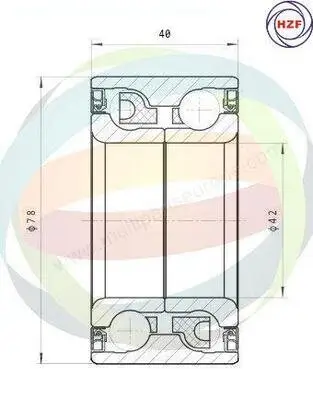 Radlagersatz Vorderachse links Vorderachse rechts Multiparts 70-080047 Bild Radlagersatz Vorderachse links Vorderachse rechts Multiparts 70-080047