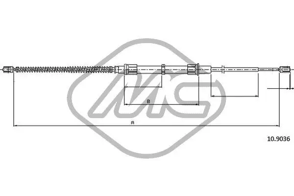 Seilzug, Feststellbremse Metalcaucho 83286 Bild Seilzug, Feststellbremse Metalcaucho 83286