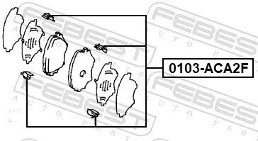 Zubehörsatz, Scheibenbremsbelag FEBEST 0103-ACA2F Bild Zubehörsatz, Scheibenbremsbelag FEBEST 0103-ACA2F