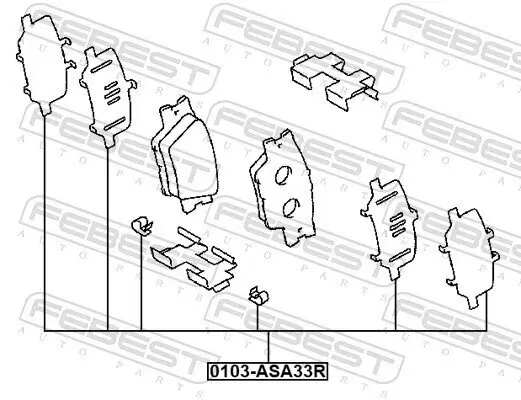 Zubehörsatz, Scheibenbremsbelag FEBEST 0103-ASA33R Bild Zubehörsatz, Scheibenbremsbelag FEBEST 0103-ASA33R