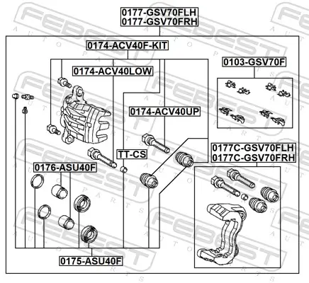 Zubehörsatz, Scheibenbremsbelag Vorderachse FEBEST 0103-GSV70F Bild Zubehörsatz, Scheibenbremsbelag Vorderachse FEBEST 0103-GSV70F