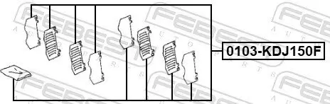 Zubehörsatz, Scheibenbremsbelag FEBEST 0103-KDJ150F Bild Zubehörsatz, Scheibenbremsbelag FEBEST 0103-KDJ150F