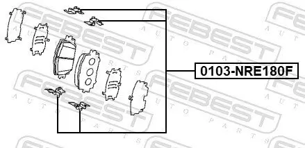 Zubehörsatz, Scheibenbremsbelag FEBEST 0103-NRE180F Bild Zubehörsatz, Scheibenbremsbelag FEBEST 0103-NRE180F