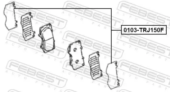 Zubehörsatz, Scheibenbremsbelag FEBEST 0103-TRJ150F Bild Zubehörsatz, Scheibenbremsbelag FEBEST 0103-TRJ150F