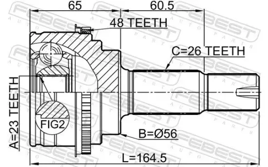 Gelenksatz, Antriebswelle radseitig Hinterachse FEBEST 0110-ACU35A48R Bild Gelenksatz, Antriebswelle radseitig Hinterachse FEBEST 0110-ACU35A48R