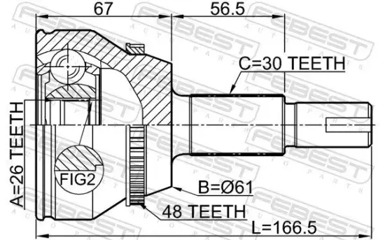 Gelenksatz, Antriebswelle Vorderachse radseitig FEBEST 0110-GGL15A48 Bild Gelenksatz, Antriebswelle Vorderachse radseitig FEBEST 0110-GGL15A48