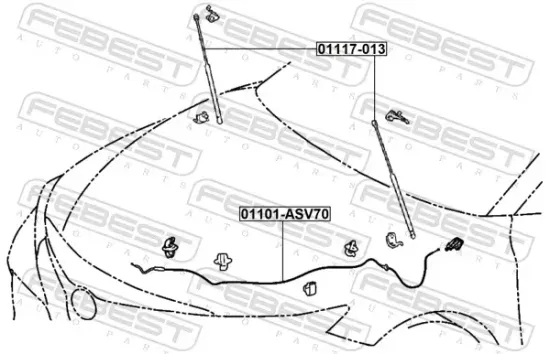 Motorhaubenzug FEBEST 01101-ASV70 Bild Motorhaubenzug FEBEST 01101-ASV70