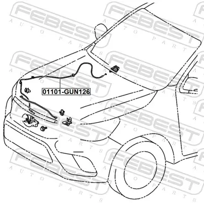 Motorhaubenzug FEBEST 01101-GUN126 Bild Motorhaubenzug FEBEST 01101-GUN126