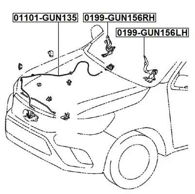 Motorhaubenzug FEBEST 01101-GUN135 Bild Motorhaubenzug FEBEST 01101-GUN135