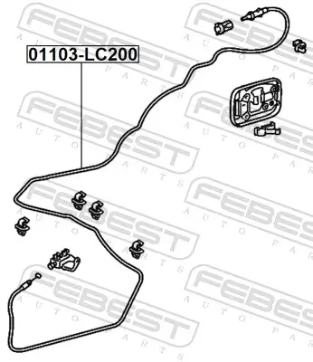 Seilzug, Tankdeckel FEBEST 01103-LC200 Bild Seilzug, Tankdeckel FEBEST 01103-LC200