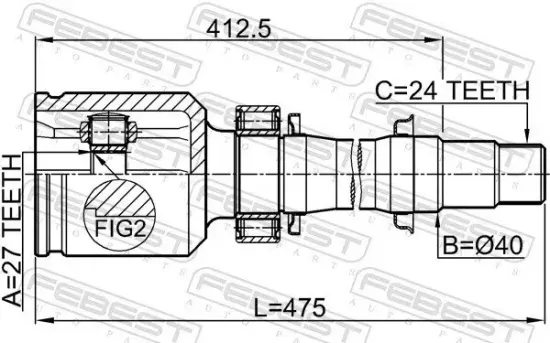 Gelenksatz, Antriebswelle FEBEST 0111-ACA38RH Bild Gelenksatz, Antriebswelle FEBEST 0111-ACA38RH