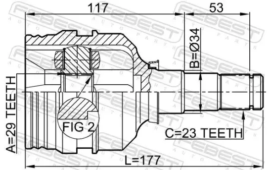 Gelenksatz, Antriebswelle FEBEST 0111-AE100 Bild Gelenksatz, Antriebswelle FEBEST 0111-AE100