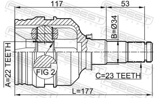 Gelenksatz, Antriebswelle Vorderachse getriebeseitig FEBEST 0111-AV220 Bild Gelenksatz, Antriebswelle Vorderachse getriebeseitig FEBEST 0111-AV220