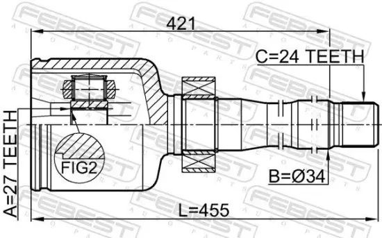 Gelenksatz, Antriebswelle getriebeseitig Vorderachse rechts FEBEST 0111-GGL15RH Bild Gelenksatz, Antriebswelle getriebeseitig Vorderachse rechts FEBEST 0111-GGL15RH