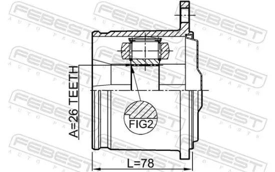 Gelenksatz, Antriebswelle getriebeseitig Hinterachse FEBEST 0111-GX100R Bild Gelenksatz, Antriebswelle getriebeseitig Hinterachse FEBEST 0111-GX100R