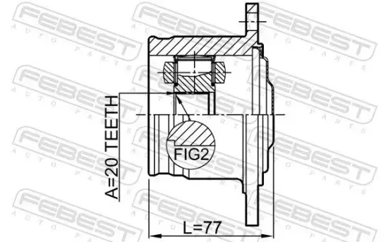 Gelenksatz, Antriebswelle getriebeseitig Hinterachse FEBEST 0111-GX115R Bild Gelenksatz, Antriebswelle getriebeseitig Hinterachse FEBEST 0111-GX115R